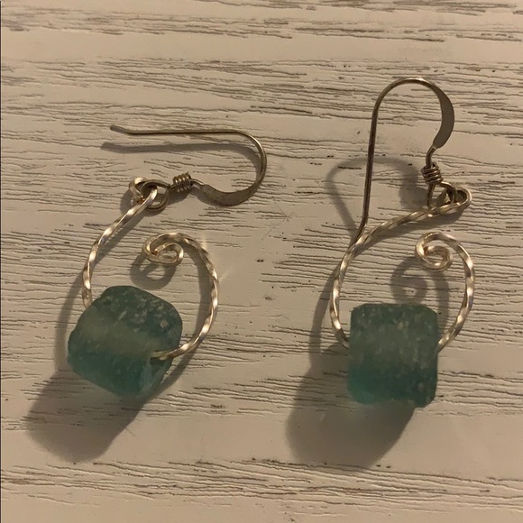 Jewelry - Sterling silver beach glass earrings